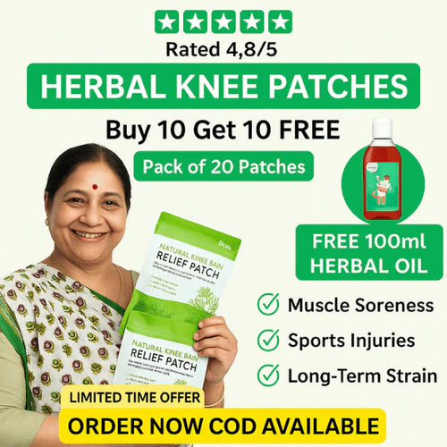Herbal Knee Pain Relief Patches + FREE Herbal Oil Bottle